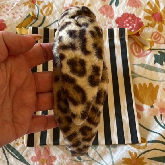 LELE SADOUGHI Veronica Leopard Fleece Bow Headband. main image 2